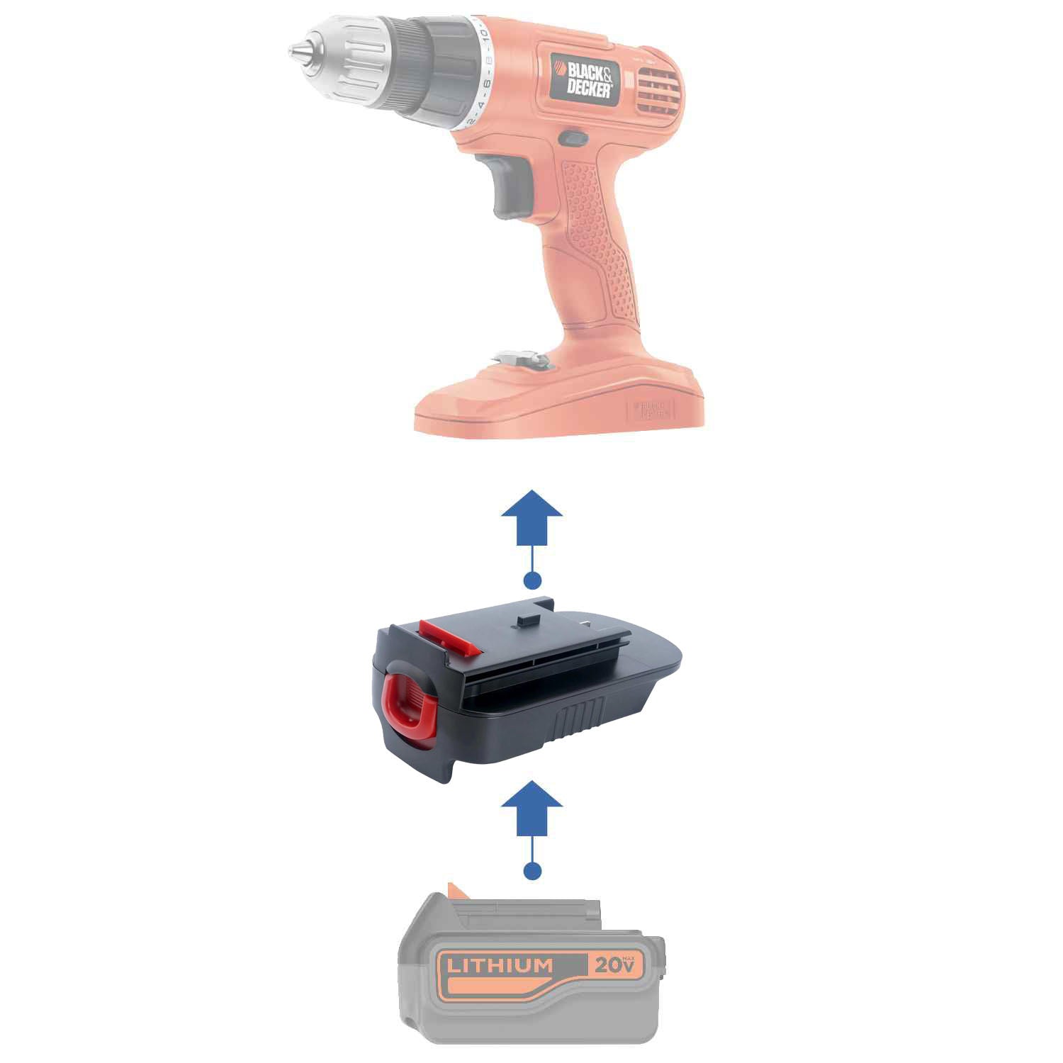 Black and decker 18 volt to 20 volt adapter on sale