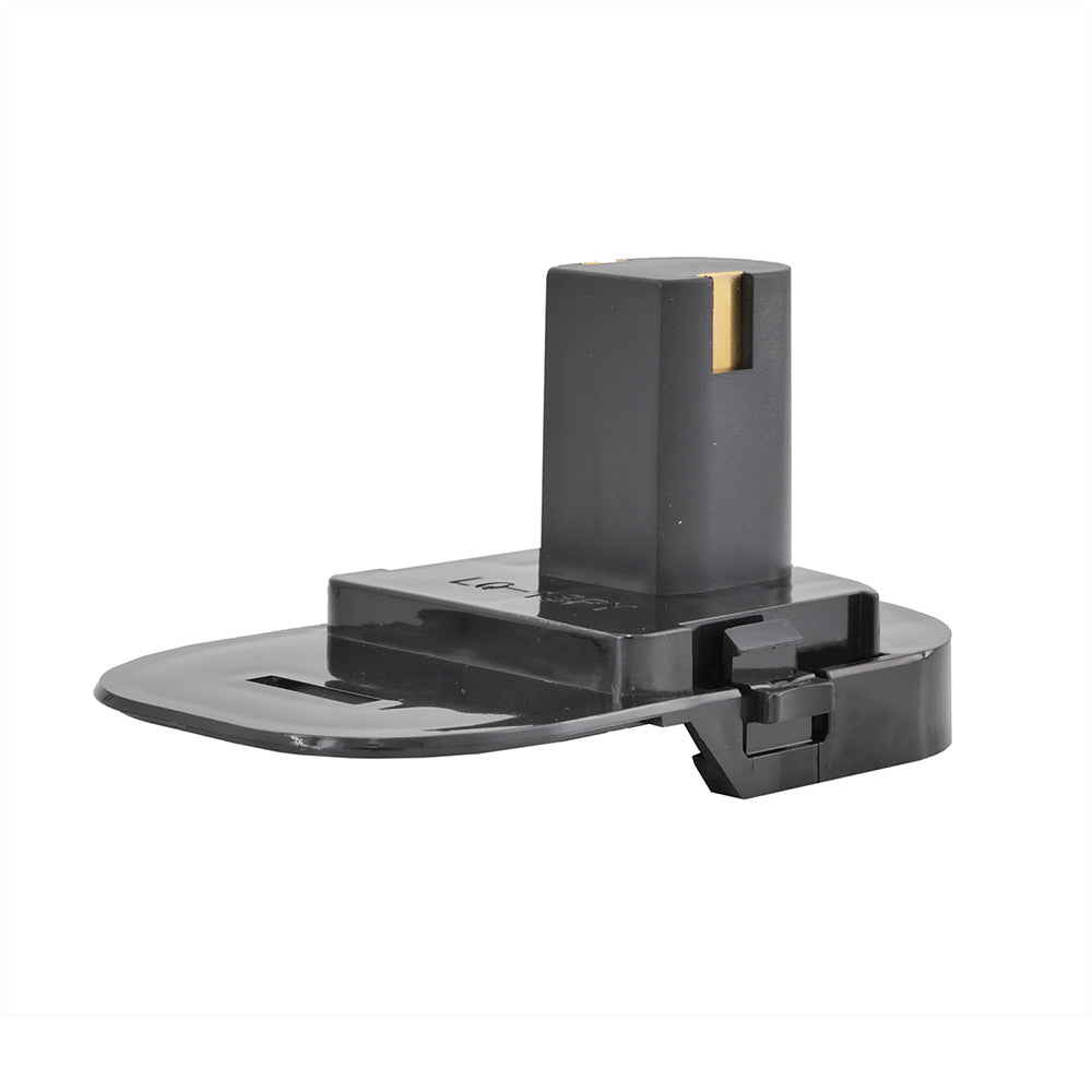RIDGID 18V to Ryobi 18V ONE+ battery adapter - Ryobi tool-side post above the battery-side deck, release catch at the side