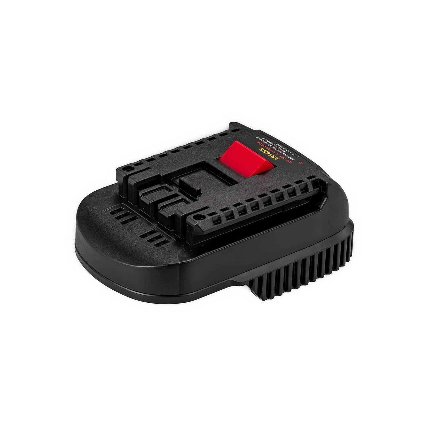 AEG 18V to Bosch 18V GBA (Blue) battery adapter - Bosch tool-side connection at an angle, slotted side rails