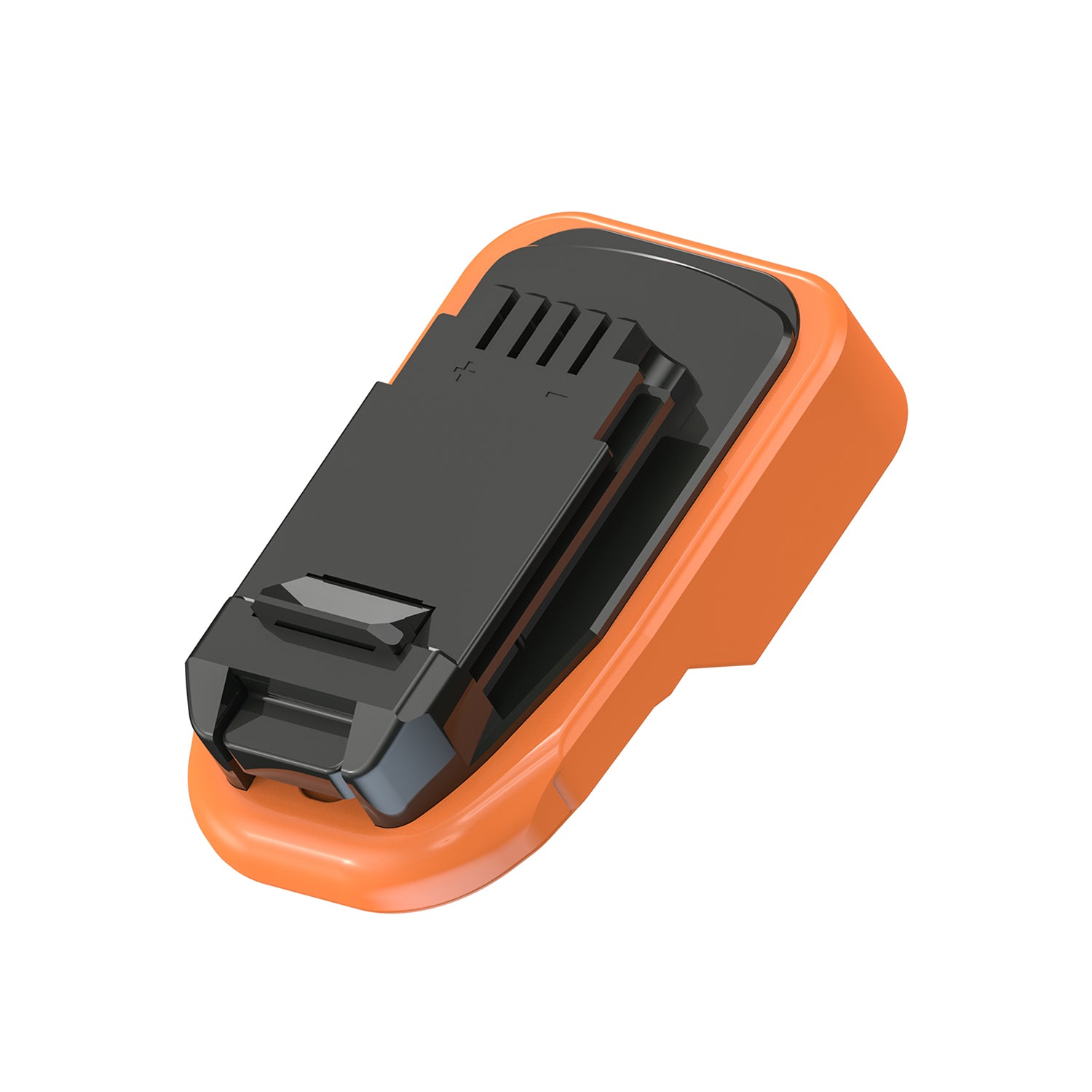 AEG 18V to Craftsman 20V Bolt-On battery adapter - Craftsman tool-side connection with terminal slots and polarity marks