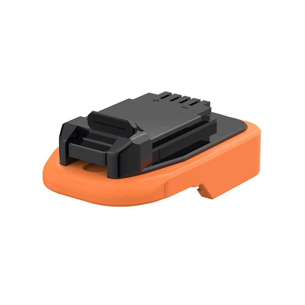 AEG 18V to Craftsman 20V Bolt-On battery adapter - Craftsman tool-side connection with terminal slots and polarity marks