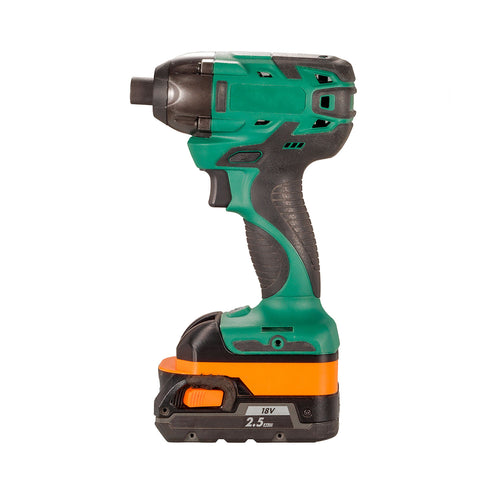 AEG 18V to Masterforce 20V battery adapter - installed on an impact driver with the battery fitted below