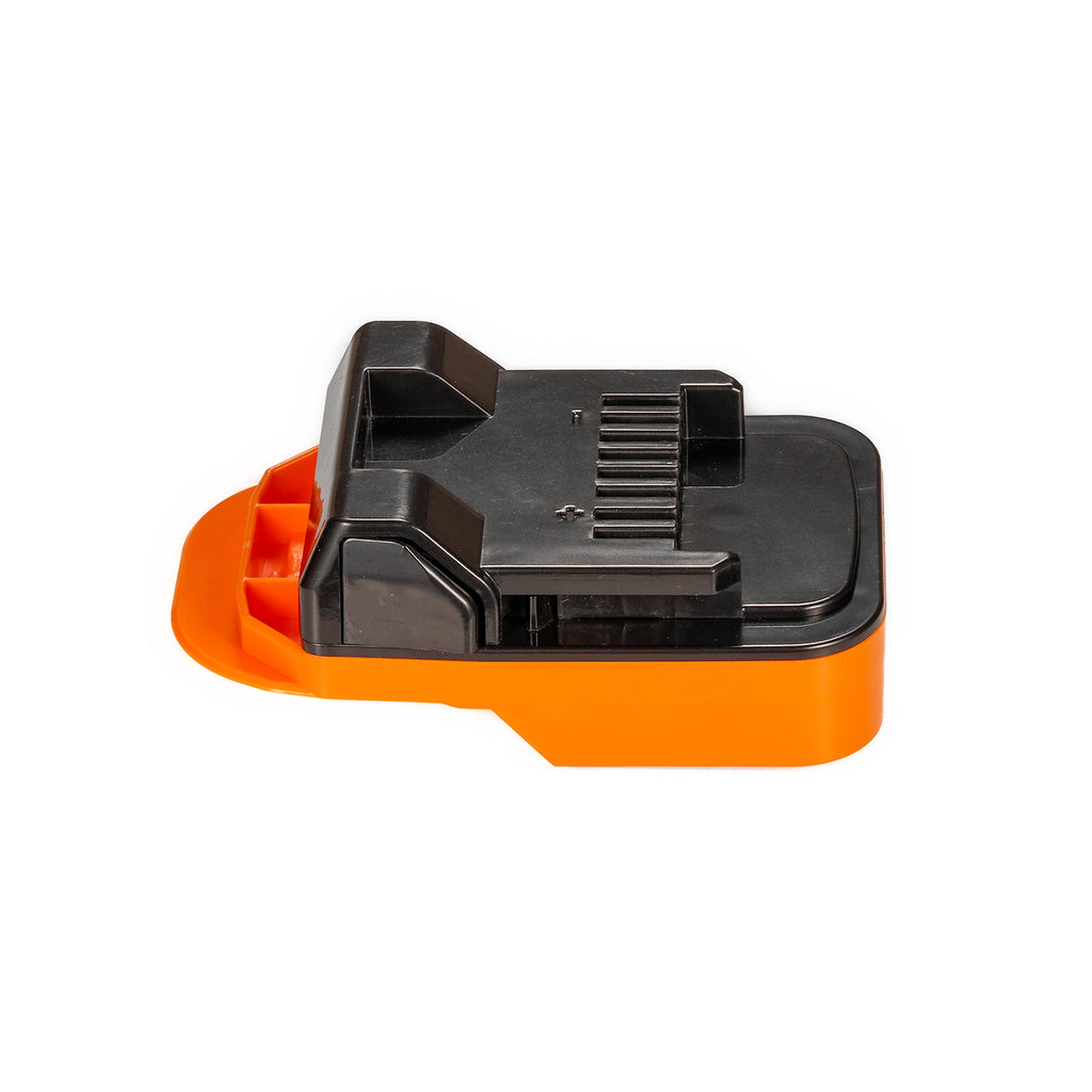 AEG 18V to Metabo HPT 18V battery adapter - Metabo HPT tool-side connection, terminal slots and polarity marks