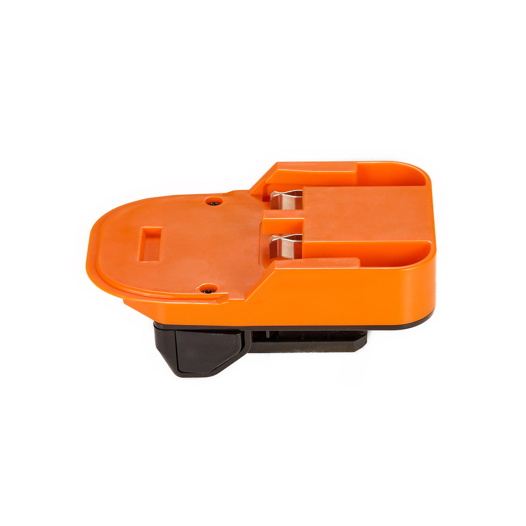 AEG 18V to Metabo HPT 18V battery adapter - battery-side connection with twin copper contacts and fixing screws