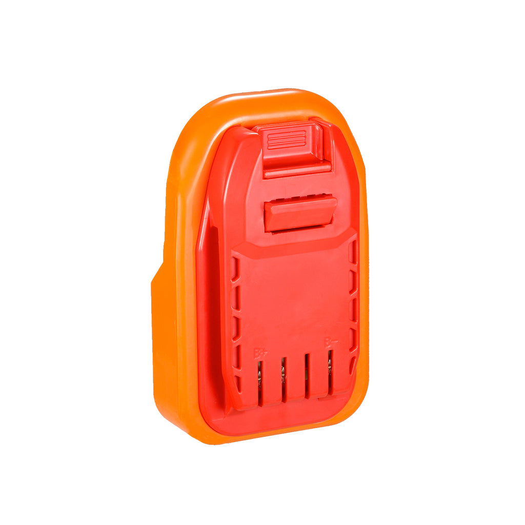 AEG 18V to Stanley V20 battery adapter - Stanley tool-side connection square on, release catch