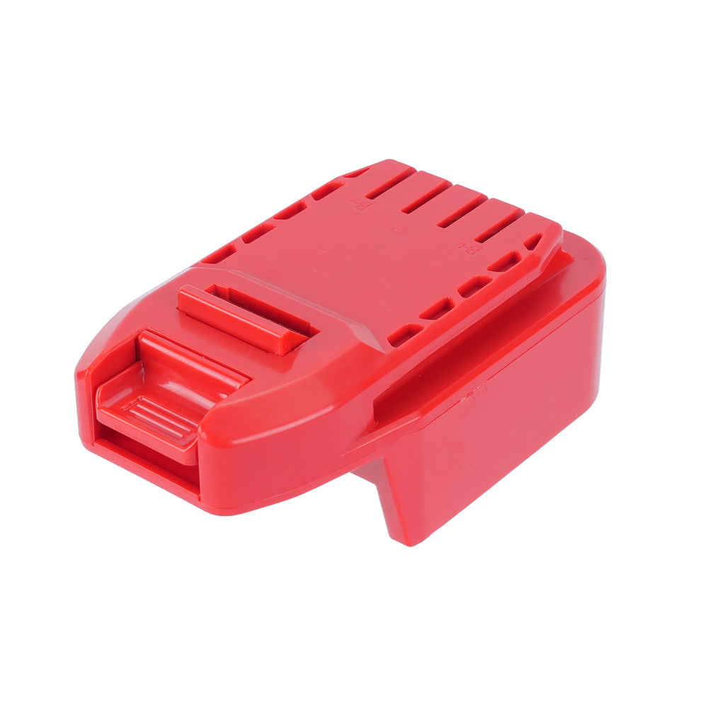 Milwaukee M18 to Craftsman 20V battery adapter - Craftsman tool-side connection with rails, latch recess and vent slots