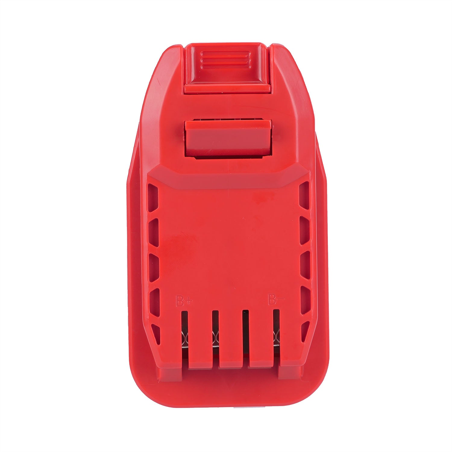 Milwaukee M18 to Craftsman 20V battery adapter - Craftsman tool-side connection, terminal slots marked B+ and B-