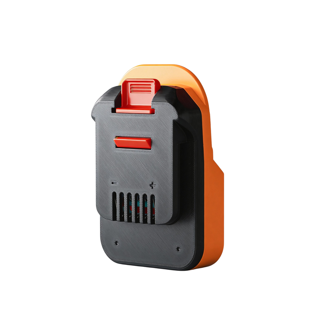 RIDGID 18V to MacNaught 18V battery adapter - MacNaught tool-side connection upright