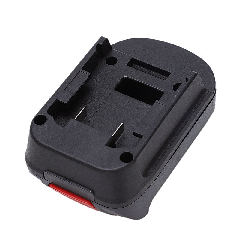 Bauer 20V to Bosch 18V GBA (Blue) battery adapter - battery-side connection with twin blade terminals between two guide rails