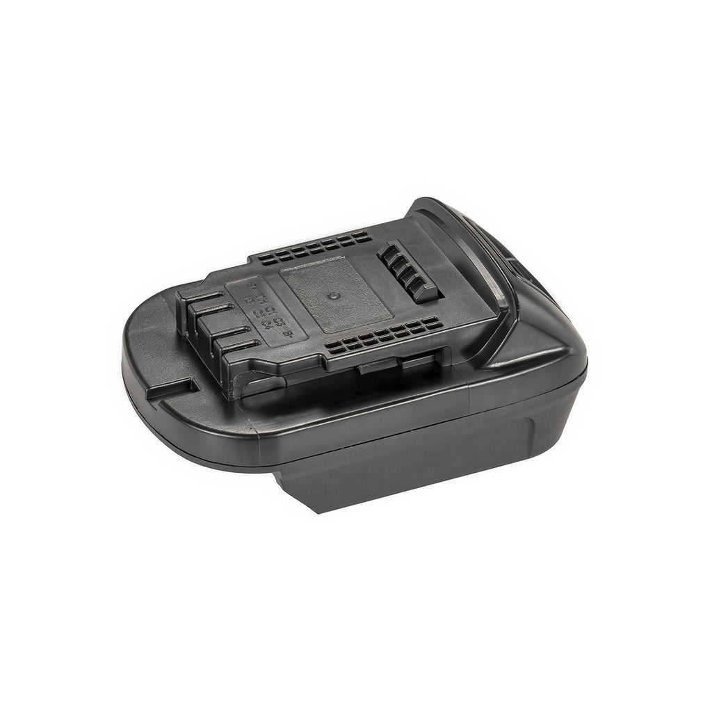 Bauer 20V to DeWalt 20V MAX battery adapter - DeWalt tool-side connection with four terminal slots and vent grilles
