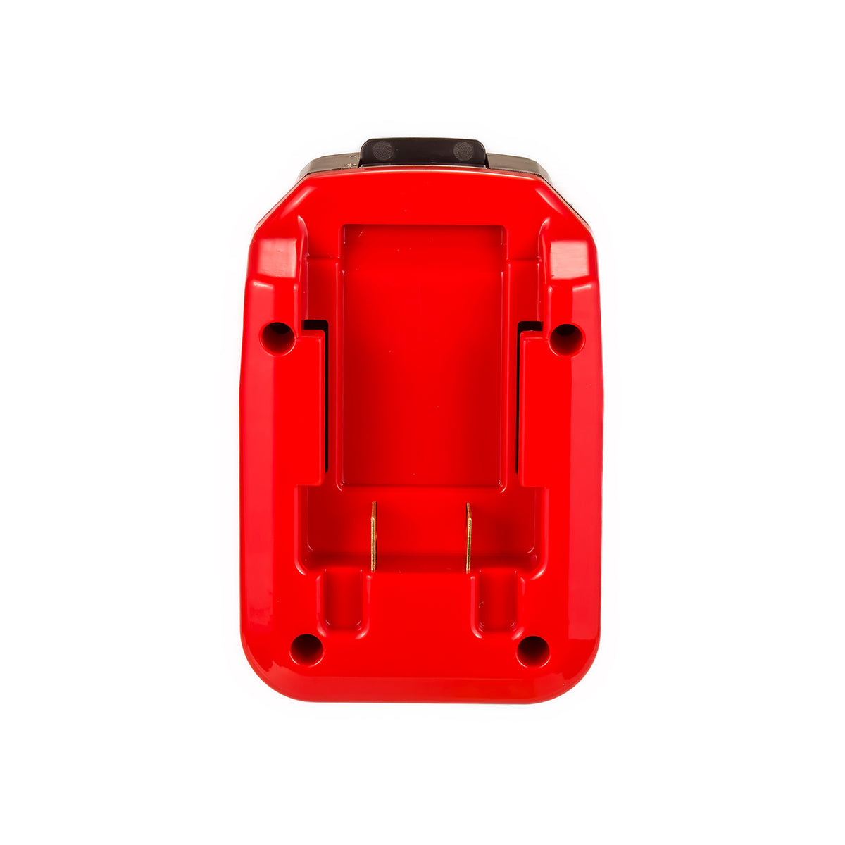 Black and Decker 20V to Porter Cable 18V Ni-Cd battery adapter - plan view of the battery-side connection with twin copper