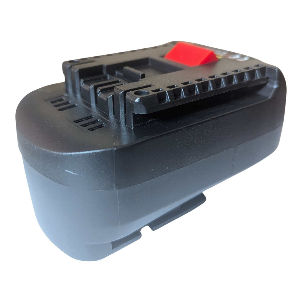 Bosch 18V PBA (Green) to Bosch 18V GBA (Blue) battery adapter - tool-side connection from above, rail and release button
