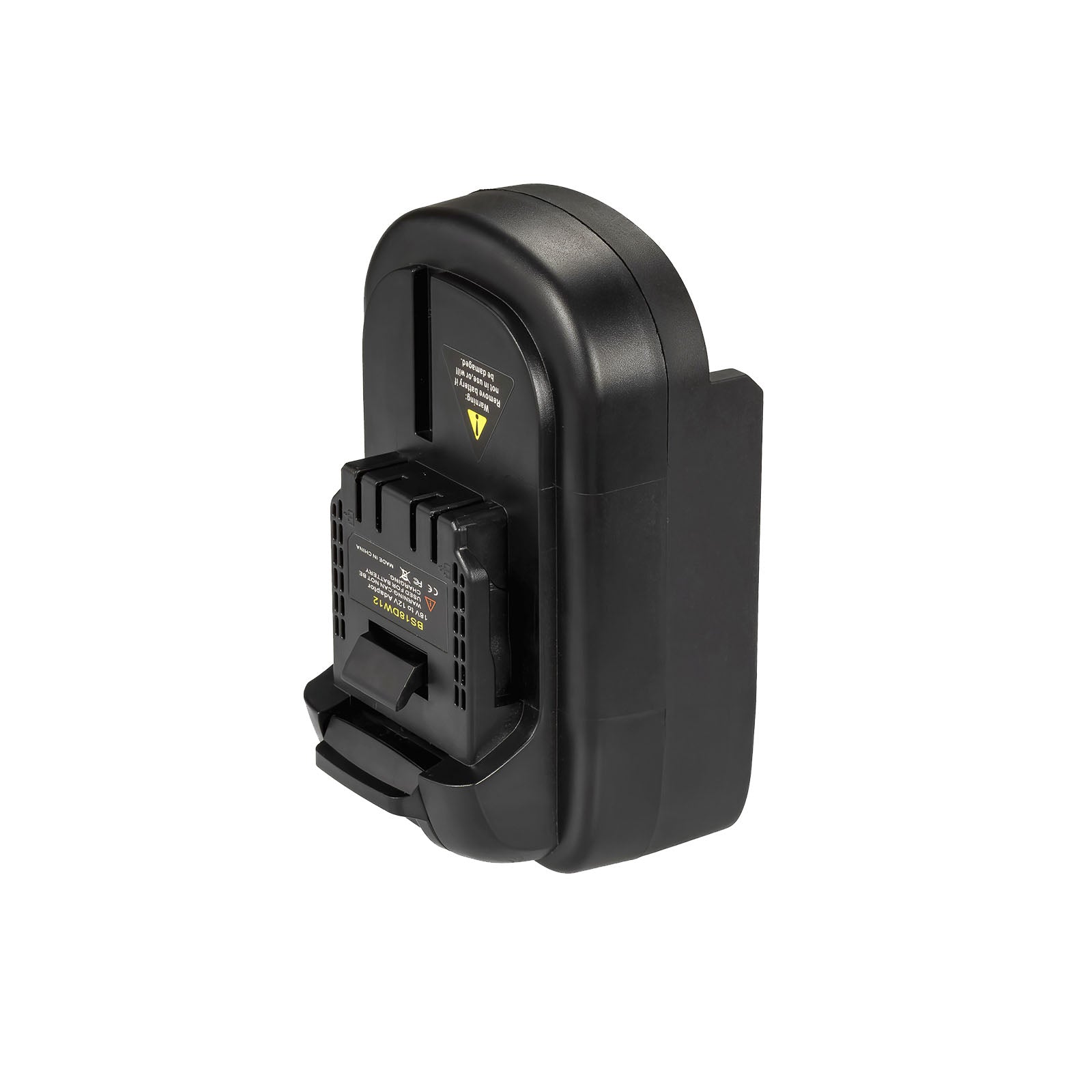 Bosch 18V GBA (Blue) to DeWalt 12V MAX battery adapter - DeWalt tool-side connection from above, terminal block and latch