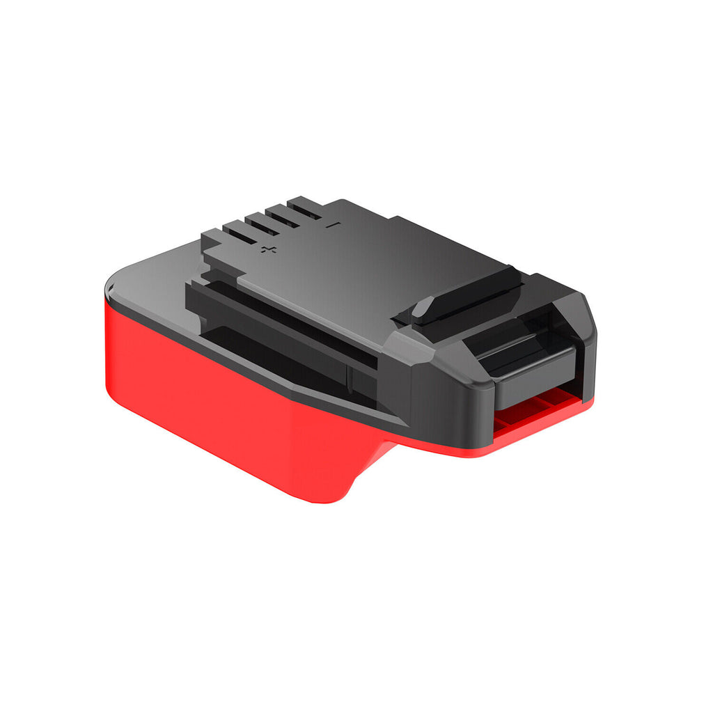 Craftsman 20V to Porter Cable 20V battery adapter - Porter Cable tool-side connection, terminal slots and polarity marks