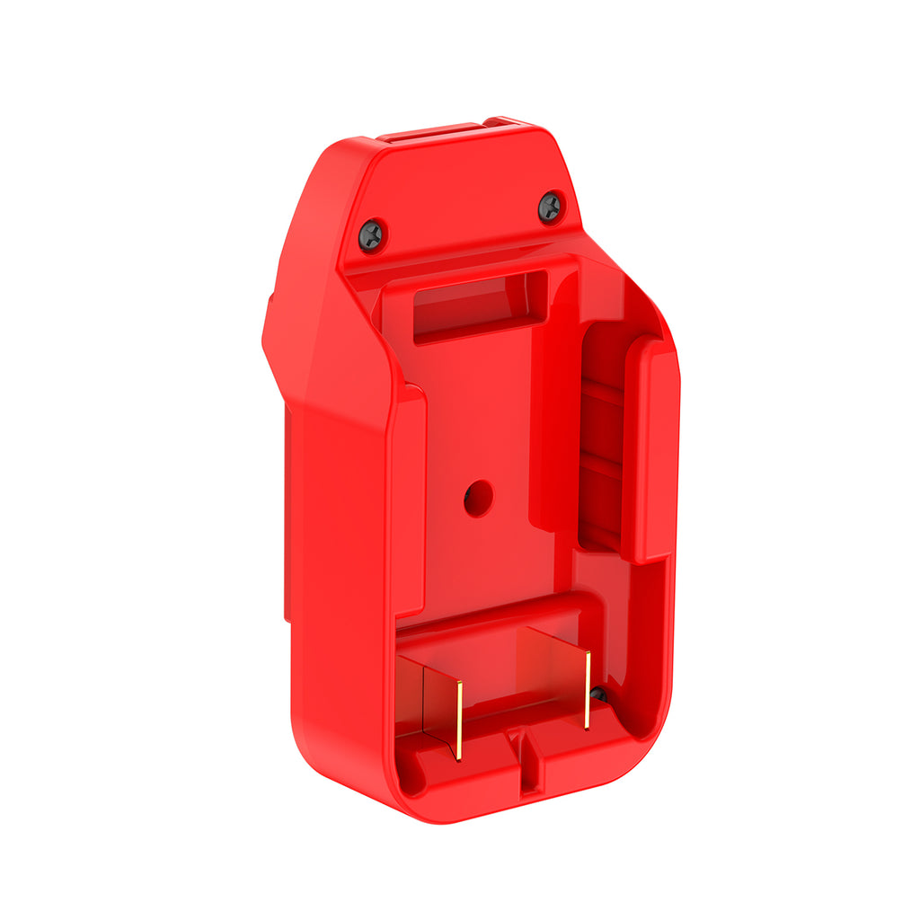 Craftsman 20V to Bauer 20V battery adapter - battery-side connection, twin copper blade terminals in the recessed pocket