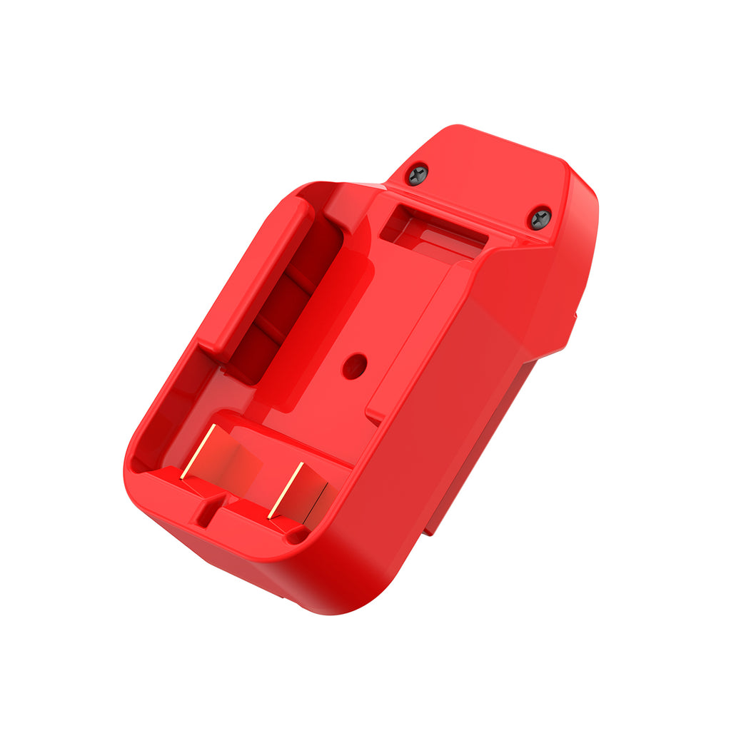 Craftsman 20V to Bauer 20V battery adapter - battery-side connection, twin copper blade terminals in the recessed pocket