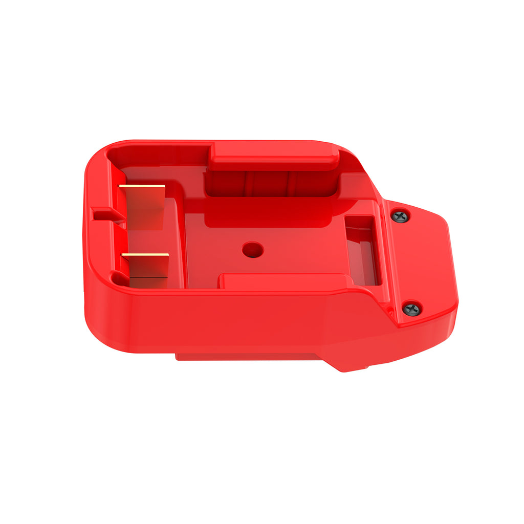 Craftsman 20V to Bauer 20V battery adapter - battery-side connection, twin copper blade terminals in the recessed pocket