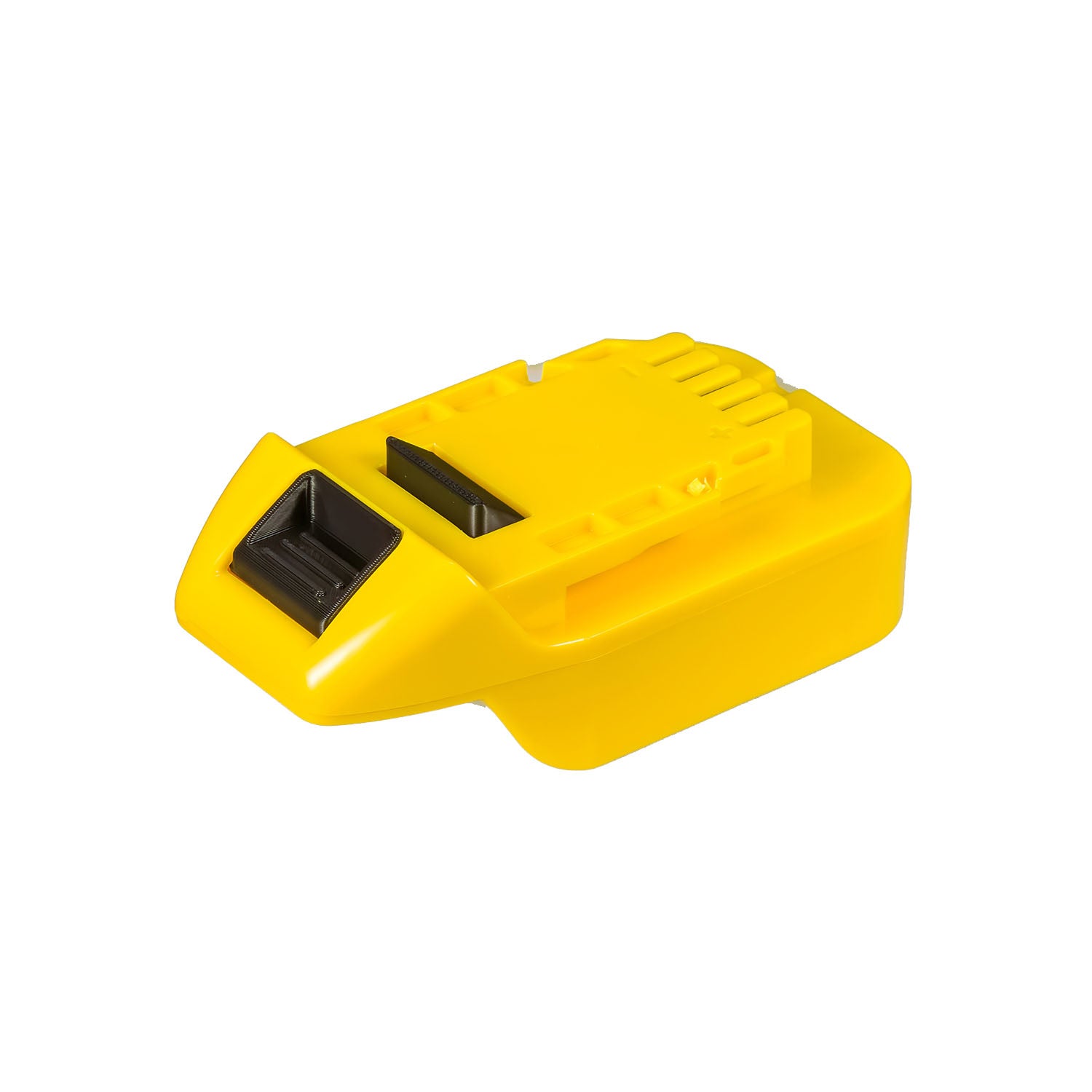 DeWalt 20V MAX to Hercules 20V battery adapter - Hercules tool-side connection, two terminal slots and the latch rail
