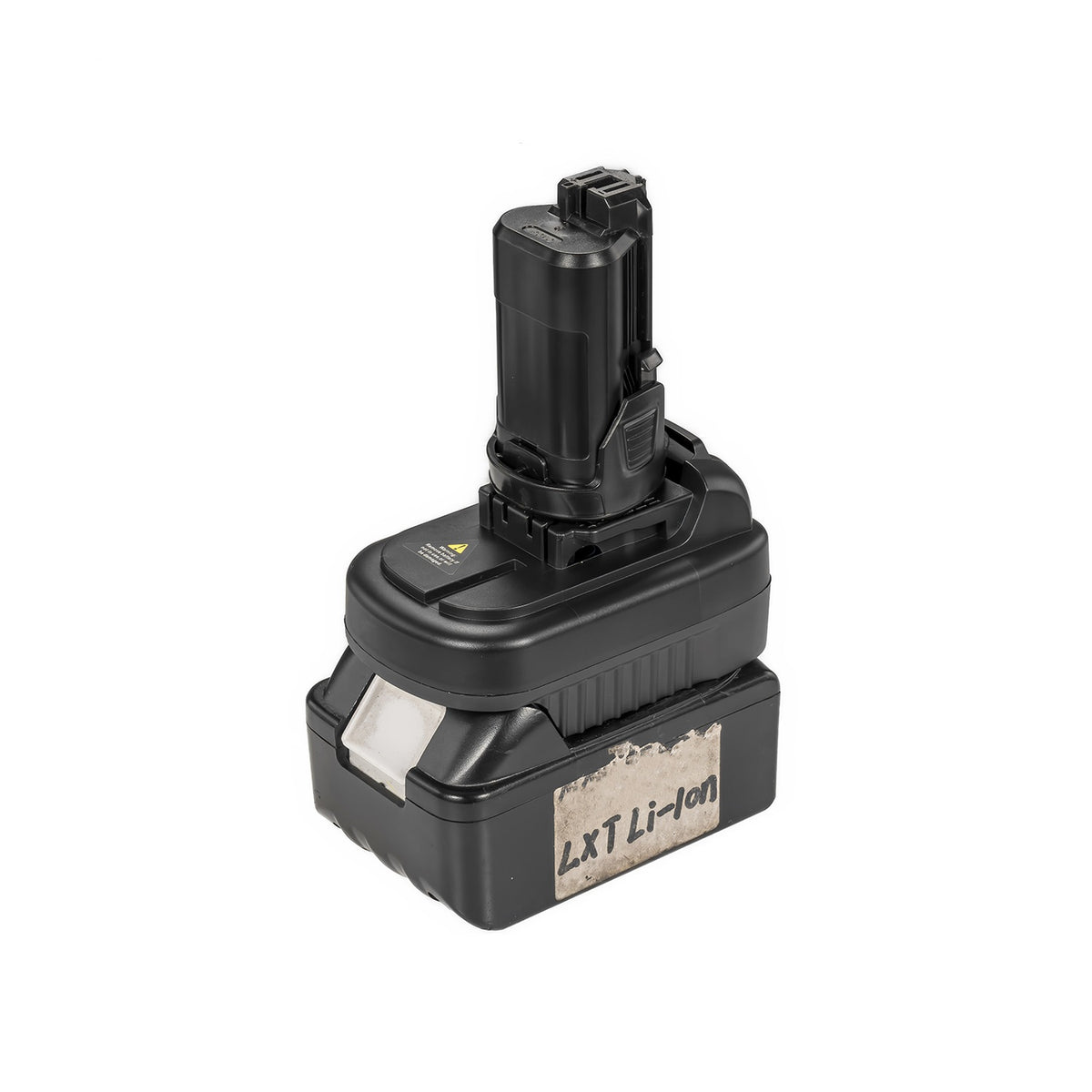 Makita 18V LXT to Bosch 12V battery adapter - fitted to the Makita 18V LXT battery, Bosch 12V tool-side post upward