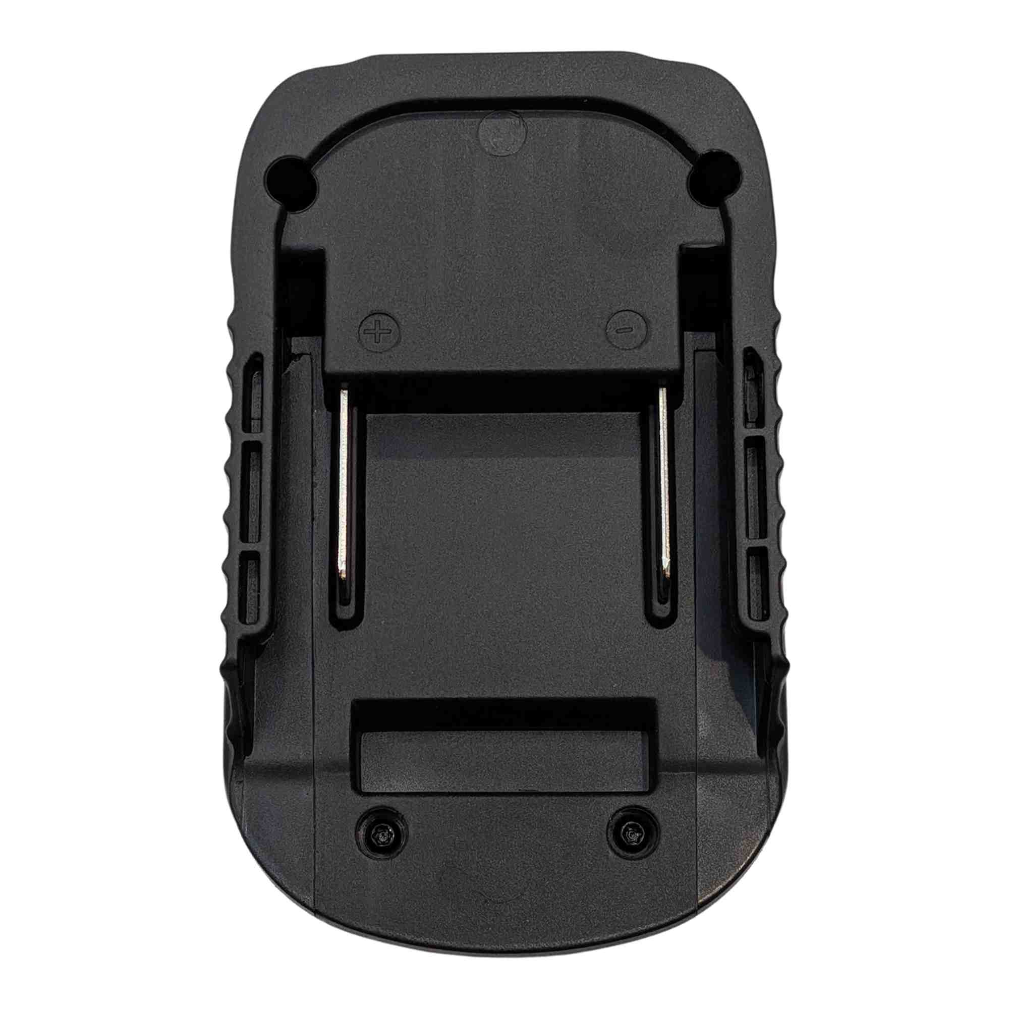 Makita 18V LXT to Bosch 18V GBA (Blue) battery adapter - battery-side connection with rail contacts and + and - marks