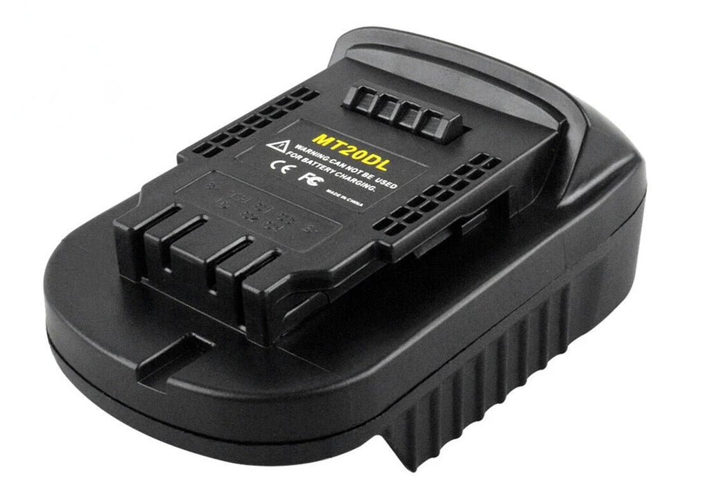 Makita 18V LXT to DeWalt 20V MAX battery adapter - DeWalt-side terminal block and rating label from above