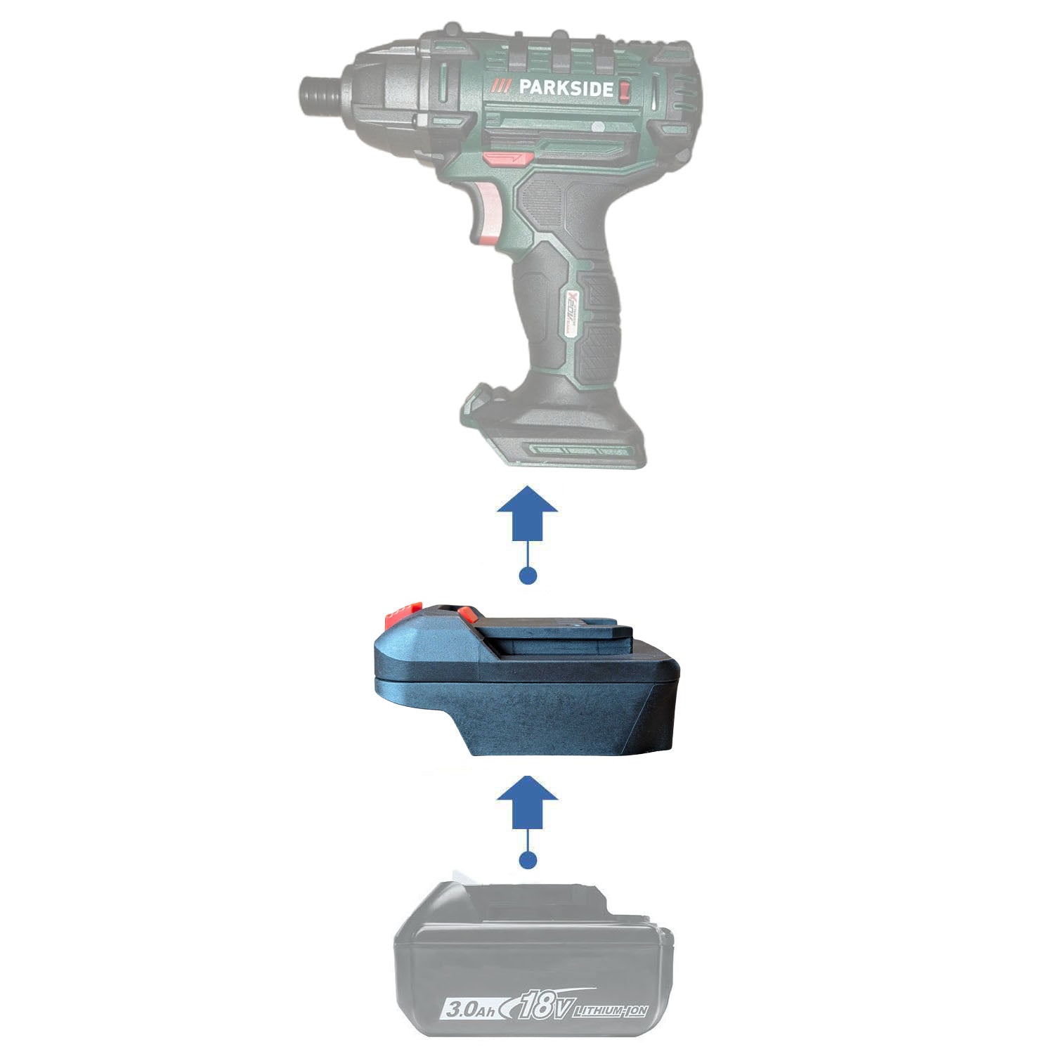 Makita 18V to Parkside X20V Battery Adapter