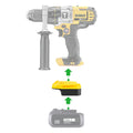 Mastercraft 20V (PWRPOD / Blue) to DeWalt 20V MAX battery adapter - compatibility diagram with hammer drill
