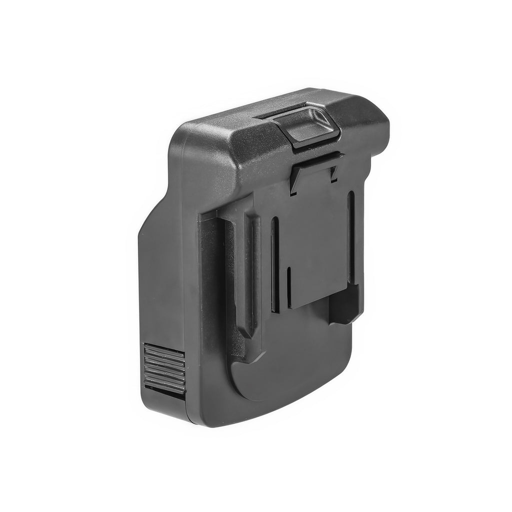 Metabo CAS 18V to RIDGID Plumbing battery adapter - plan view of the RIDGID tool-side connection with terminal slots