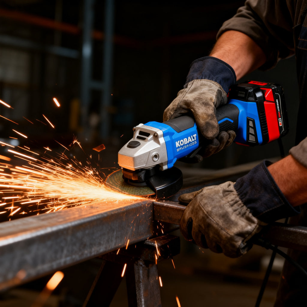 Kobalt 24V Kobalt angle grinder, an example of the tools the Milwaukee M18 to Kobalt 24V battery adapter powers