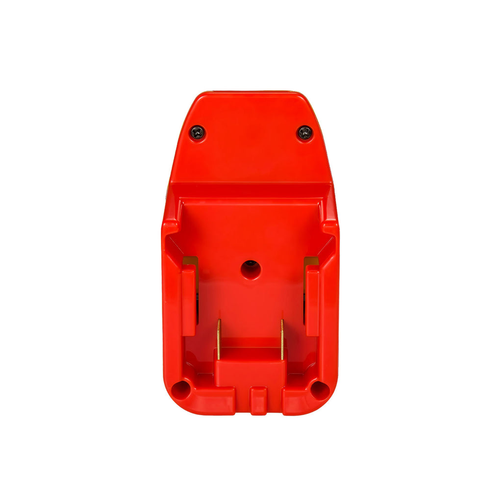 Milwaukee M18 to Hercules 20V battery adapter - battery-side connection, twin copper blade terminals and two rail contacts