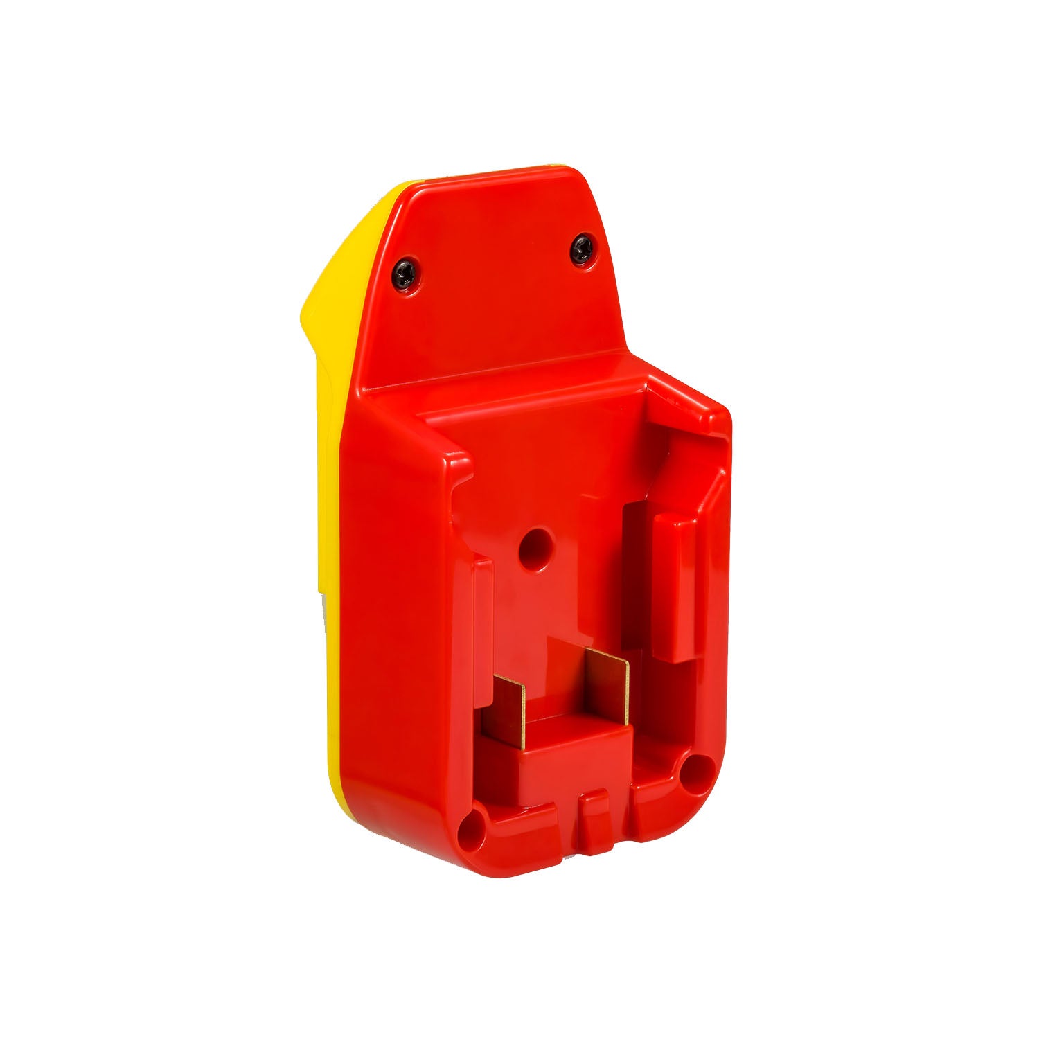 Milwaukee M18 to Hercules 20V battery adapter - battery-side connection, twin copper blade terminals and two rail contacts