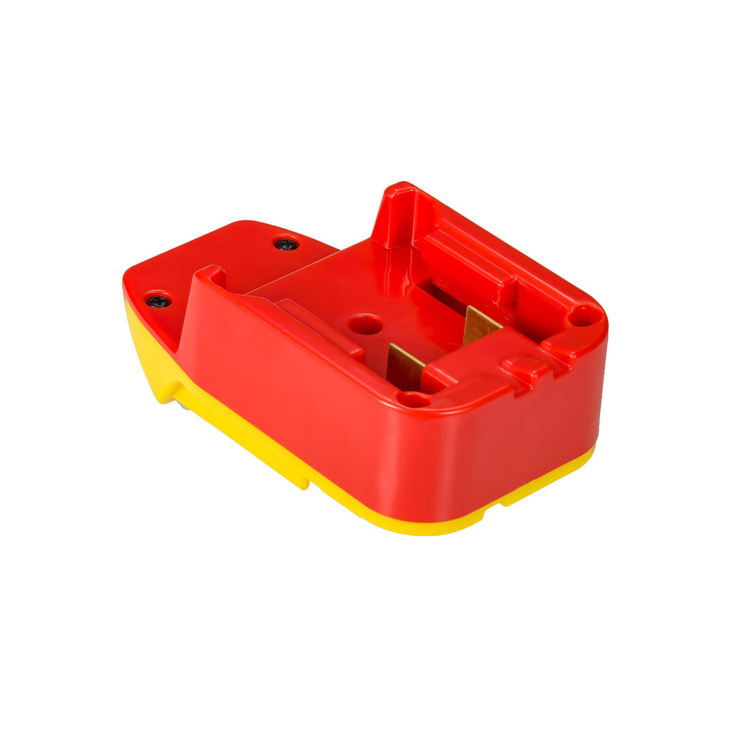 Milwaukee M18 to Hercules 20V battery adapter - battery-side connection, twin copper blade terminals and two rail contacts
