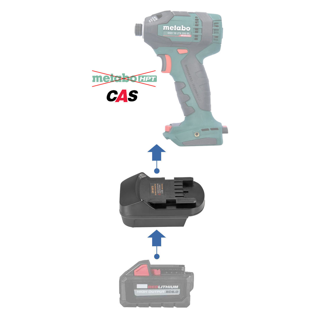 Milwaukee 18V to Metabo 18V CAS Battery Adapter