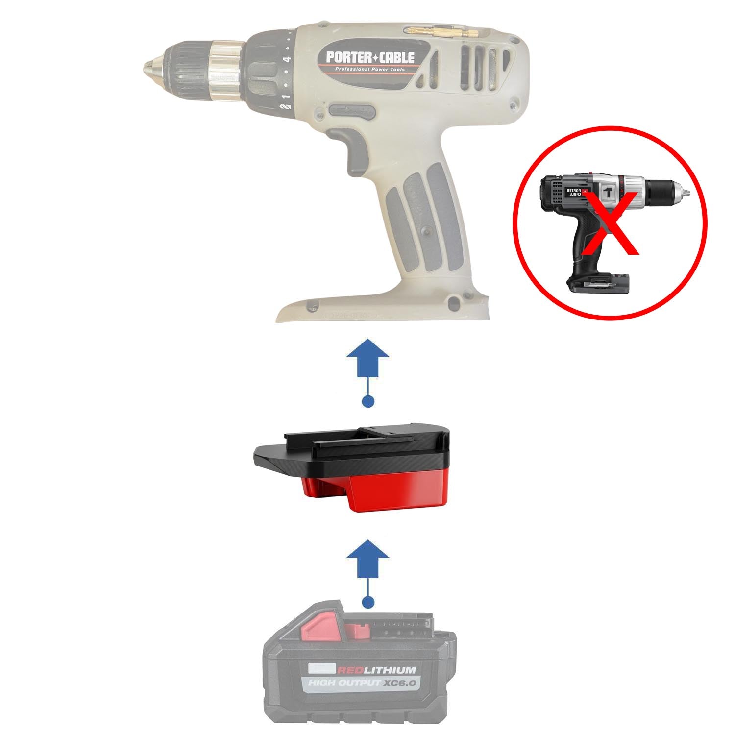 Milwaukee 18V to Porter Cable 19.2V Ni-Cd Battery Adapter | PTA – Power ...