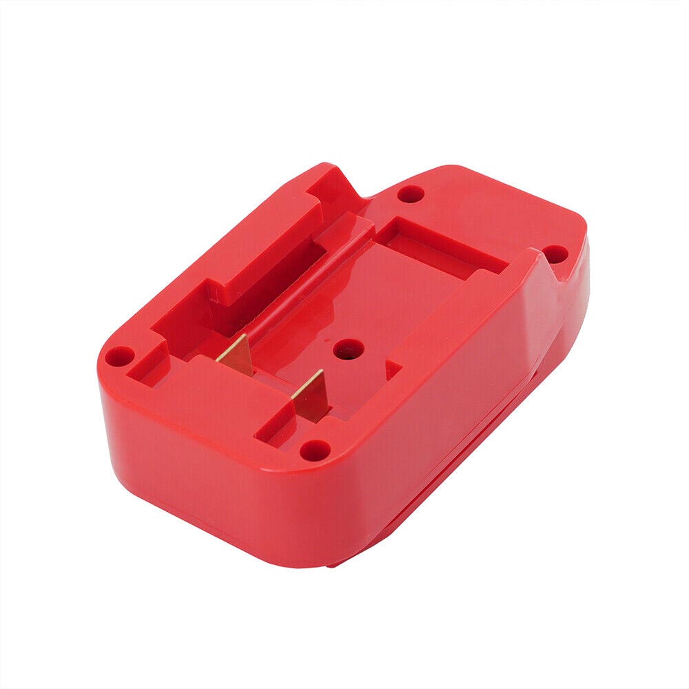 Porter Cable 20V to Stanley V20 battery adapter - battery-side connection with twin copper blade terminals and corner screw