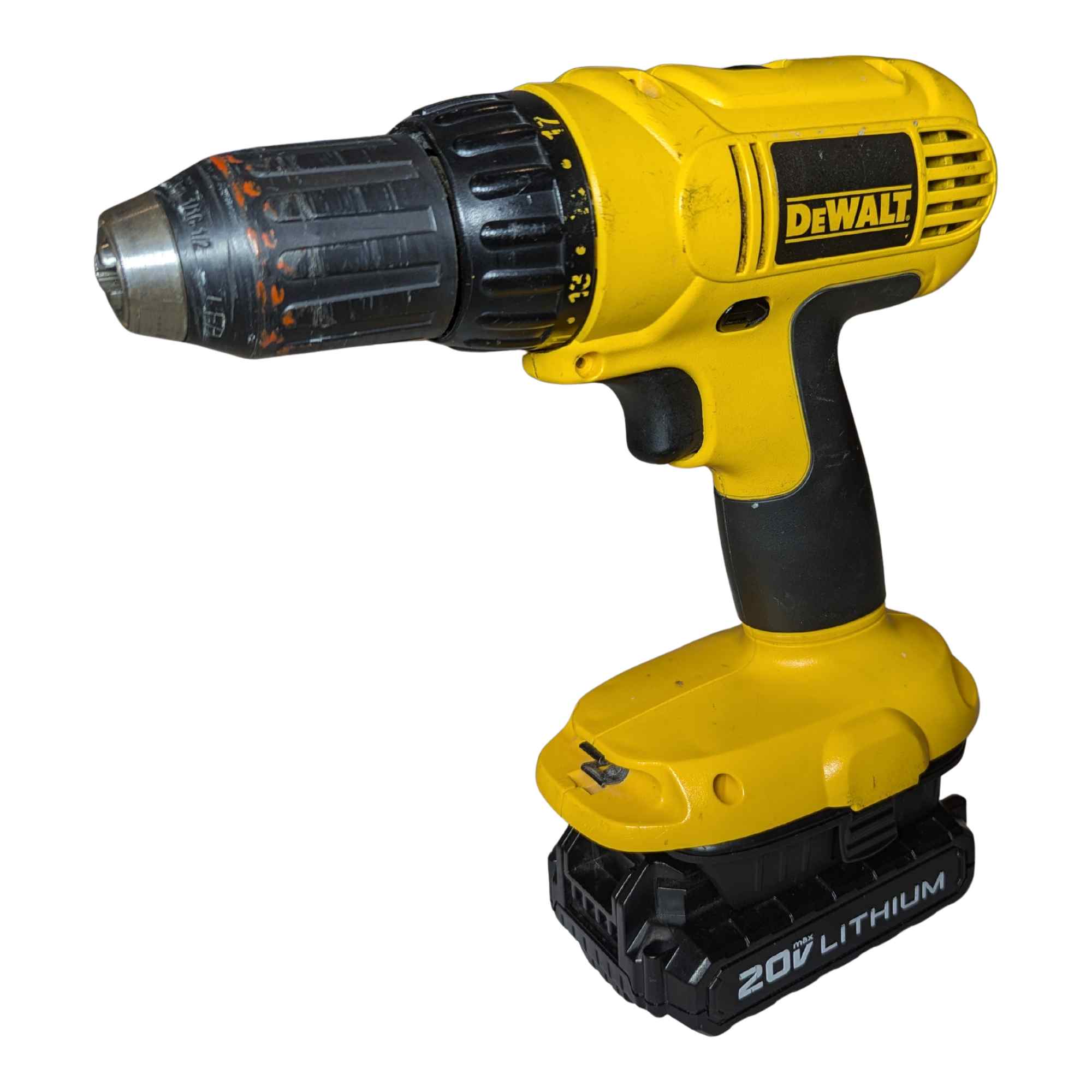 Porter Cable 20V to DeWalt 18V Ni-Cd battery adapter - installed on a drill