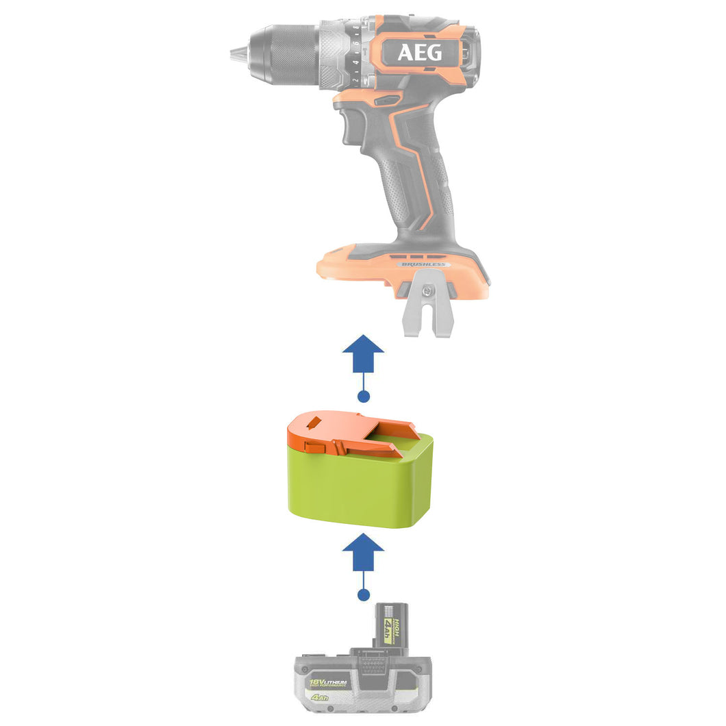 Ryobi 18V to AEG 18V Battery Adapter