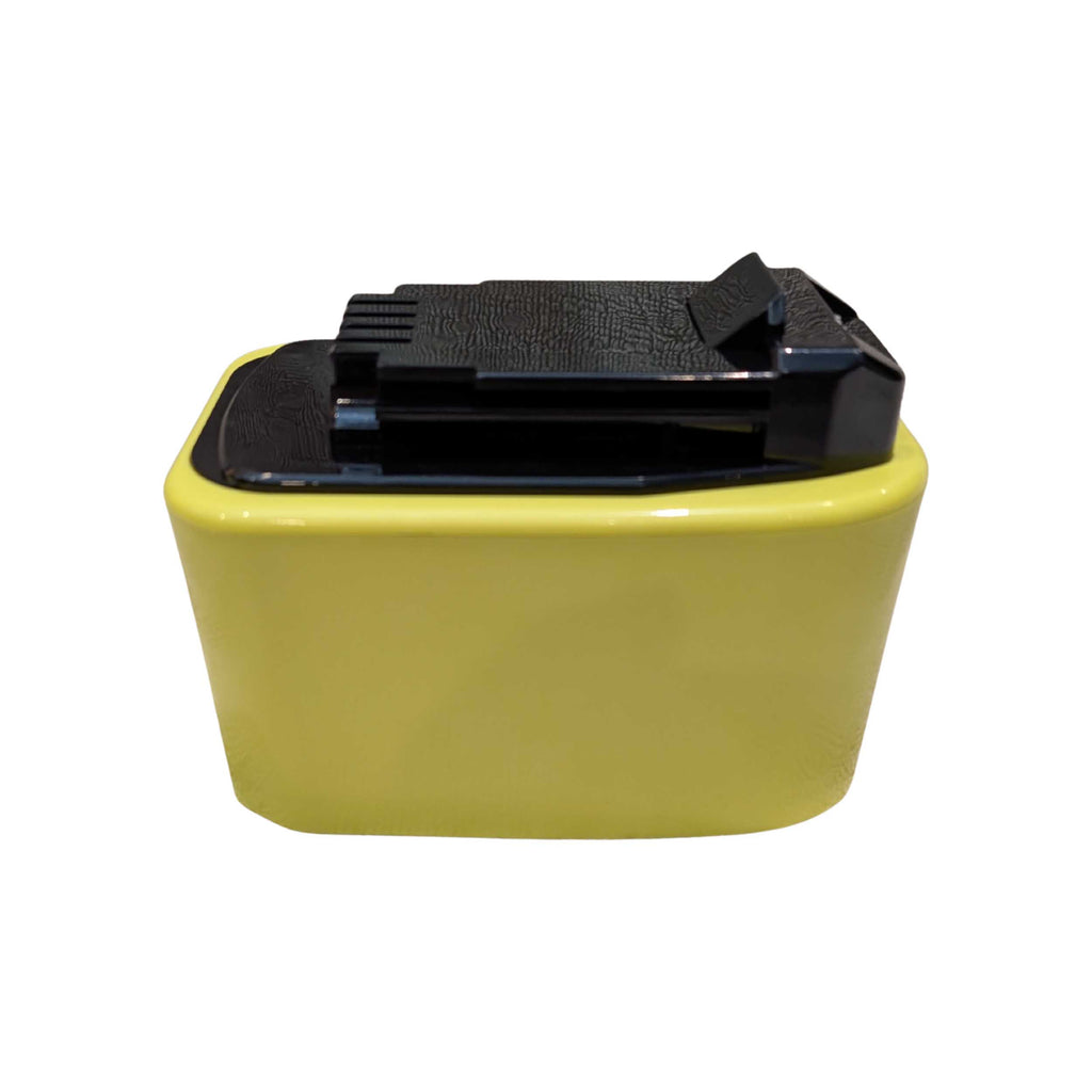 Ryobi 18V ONE+ to Black and Decker 20V battery adapter - side view showing the tool-side connection above the molded ABS body