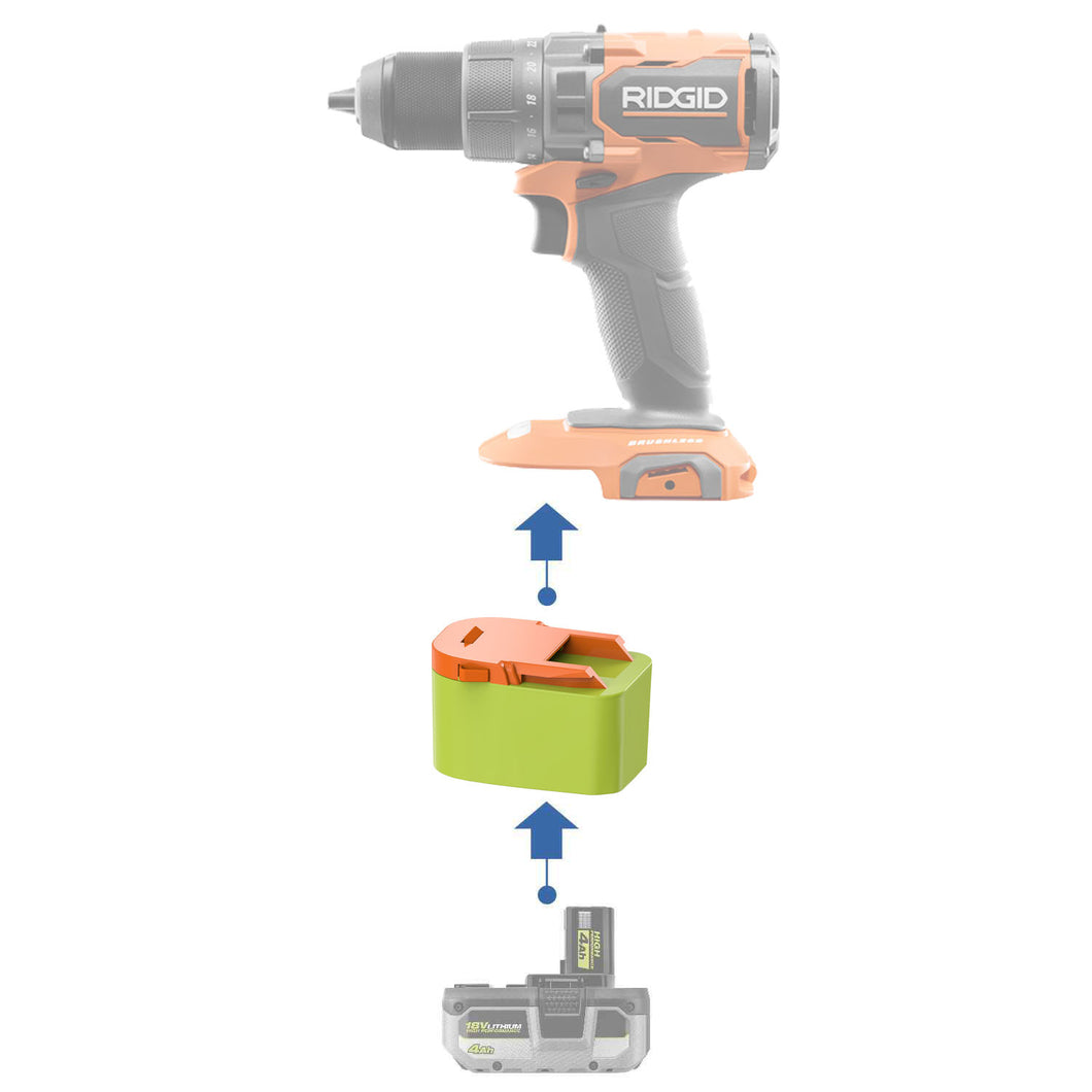 Ryobi 18V to RIDGID 18V Battery Adapter