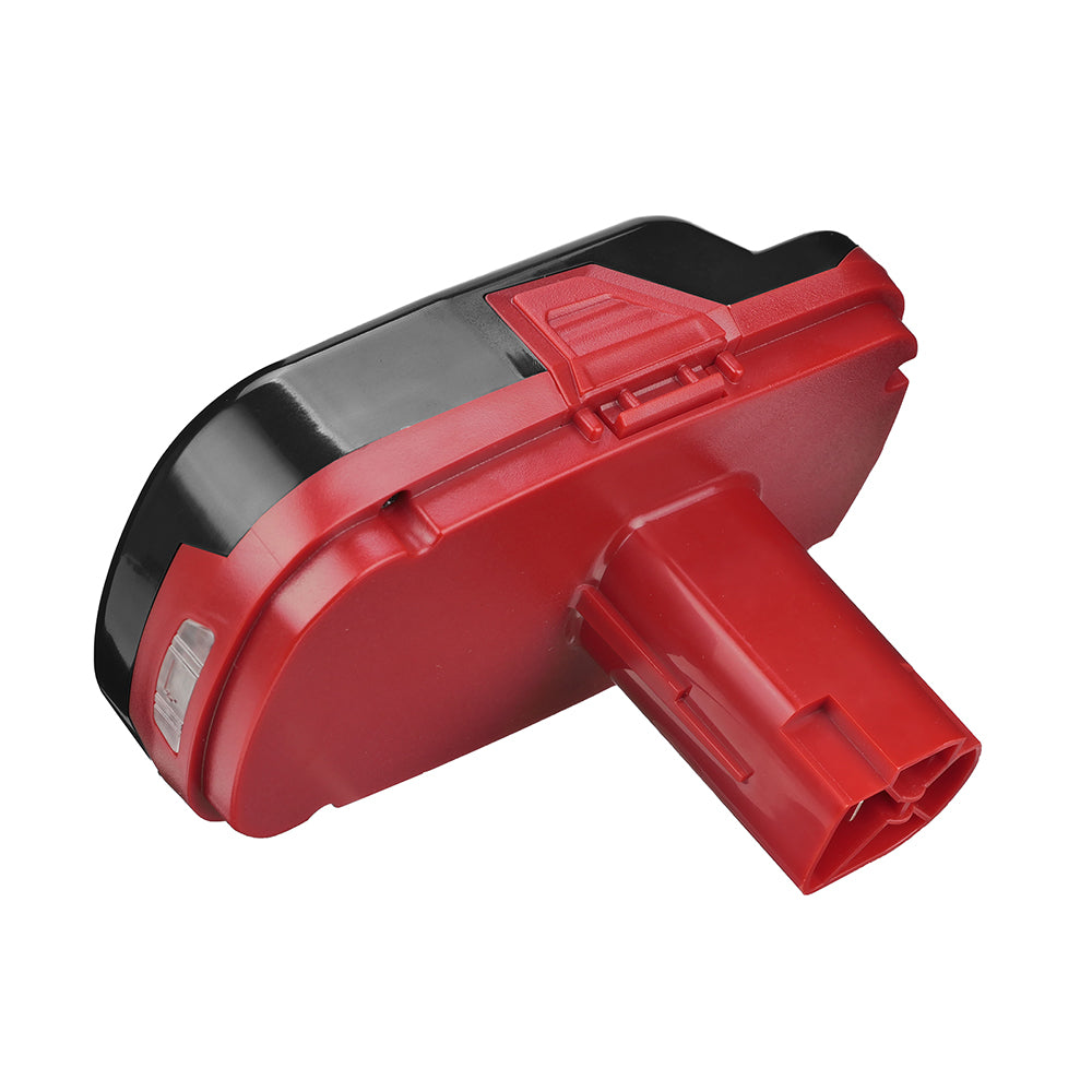 Stanley V20 to Craftsman 19.2V C3 Ni-Cd battery adapter - tool-side post with its open terminal slot, red release catch