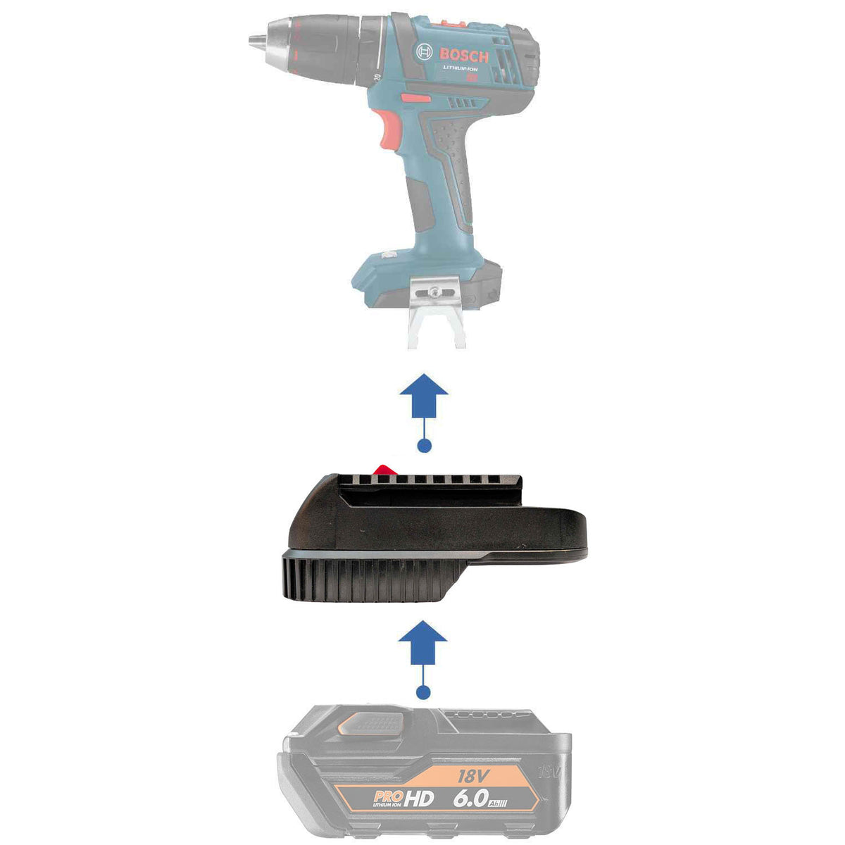 AEG 18V to Bosch 18V (Blue) Battery Adapter