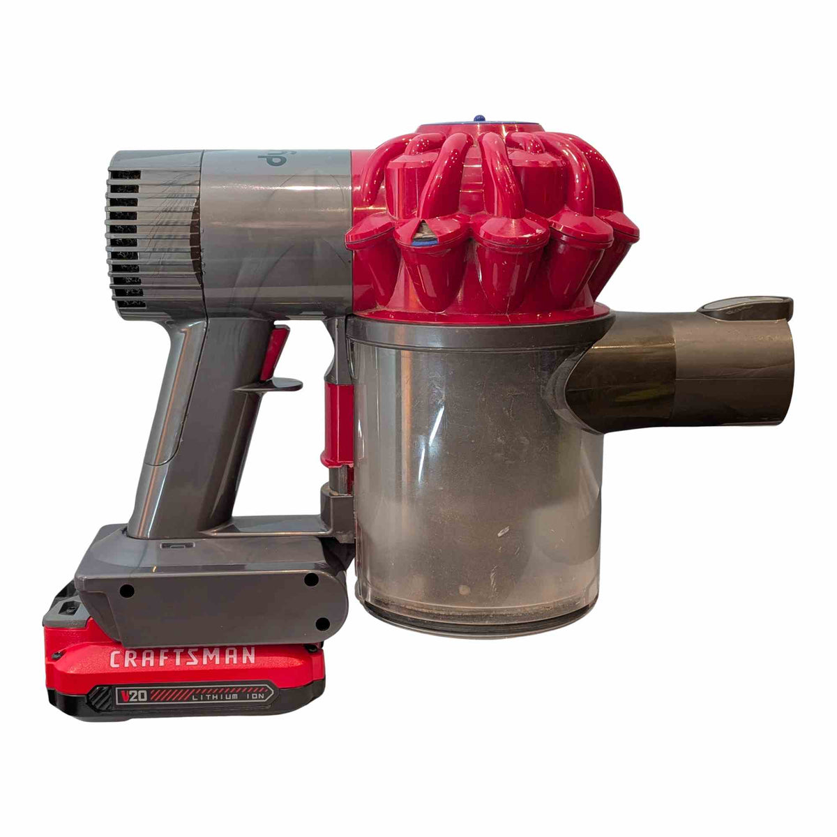 Craftsman 20V to Dyson V6 battery adapter: Fitted, Right Side