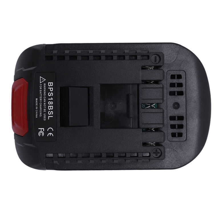 Black and Decker 20V to Bosch 18V GBA (Blue) battery adapter - battery-side connection with the rail contacts