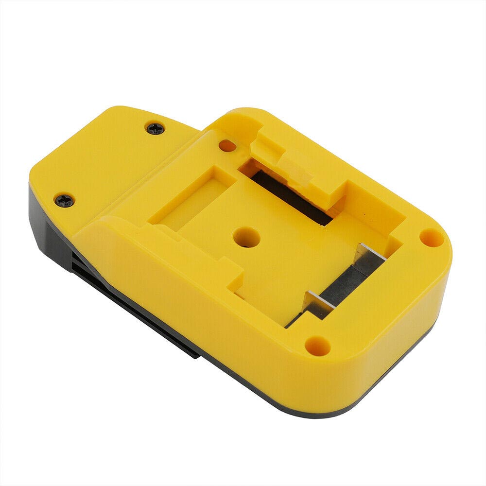 Bauer 20V to Black and Decker 20V battery adapter - battery-side connection, flat terminal blades in the yellow face